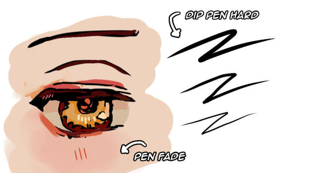 Dip pen (hard) and Pen (fade)